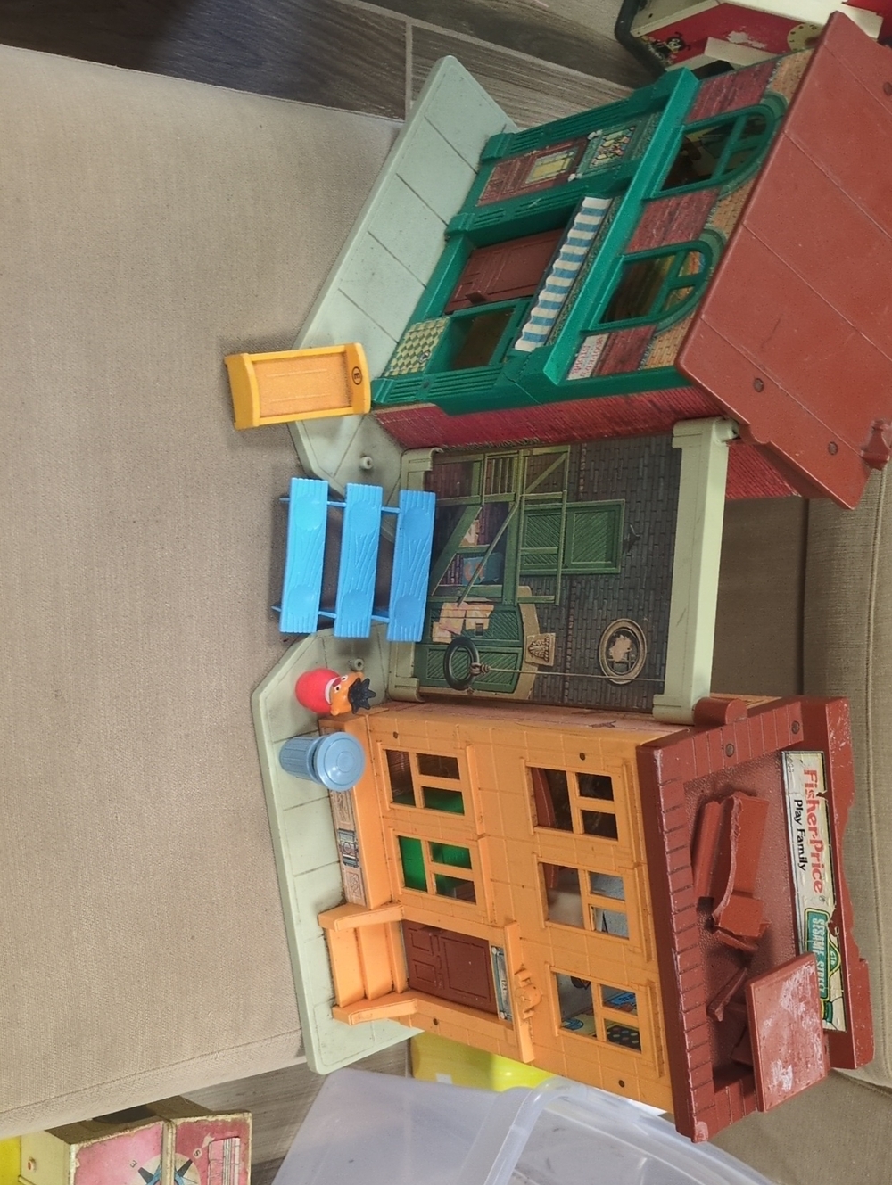 Fisher-Price Vintage Sesame Street Playset Building with Yellow Door